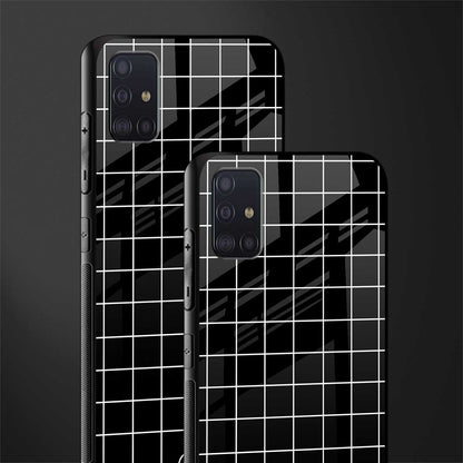classic grid dark edition glass case for samsung galaxy a71 image-2