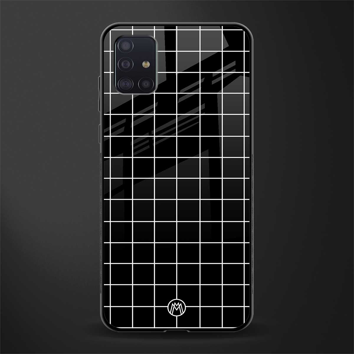 classic grid dark edition glass case for samsung galaxy a71 image