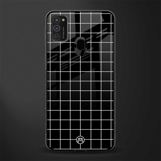classic grid dark edition glass case for samsung galaxy m21 image