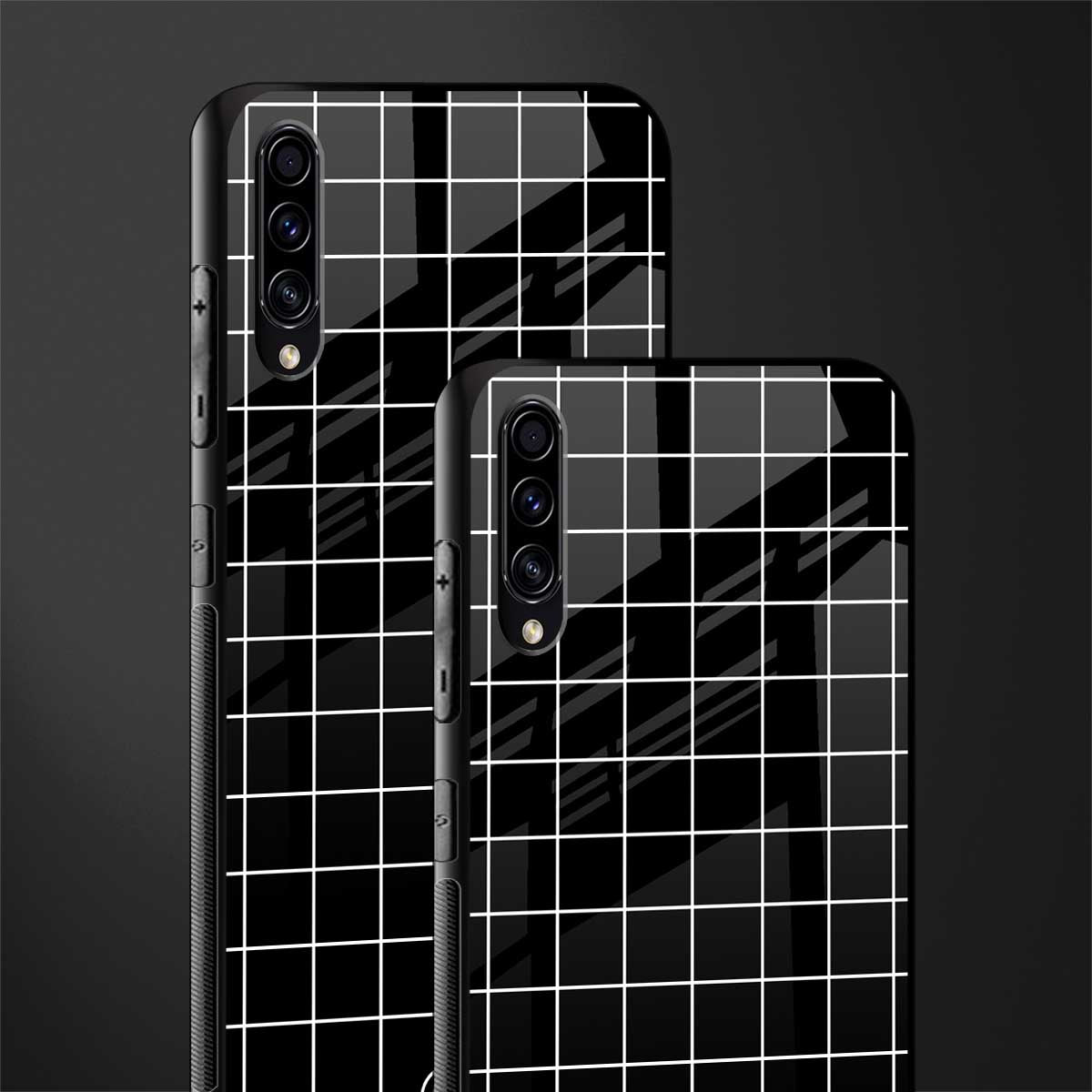 classic grid dark edition glass case for samsung galaxy a50s image-2