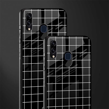 classic grid dark edition glass case for samsung galaxy a30 image-2