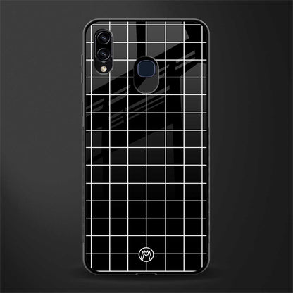 classic grid dark edition glass case for samsung galaxy a30 image