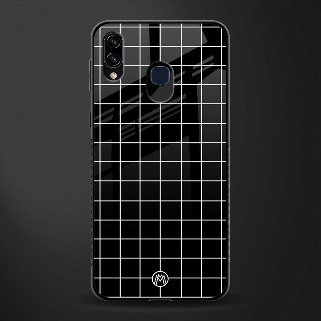 classic grid dark edition glass case for samsung galaxy m10s image