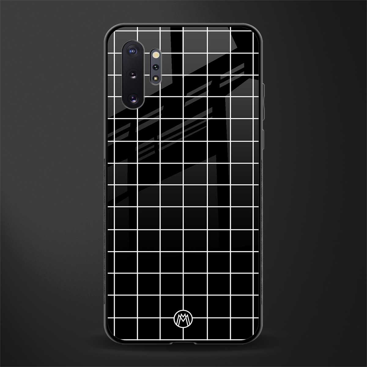 classic grid dark edition glass case for samsung galaxy note 10 plus image