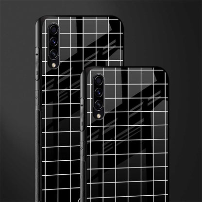 classic grid dark edition glass case for samsung galaxy a70 image-2