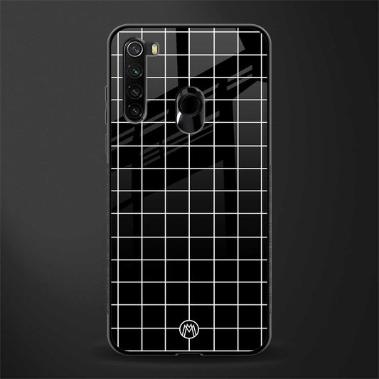 classic grid dark edition glass case for redmi note 8 image