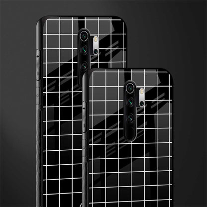 classic grid dark edition glass case for redmi note 8 pro image-2
