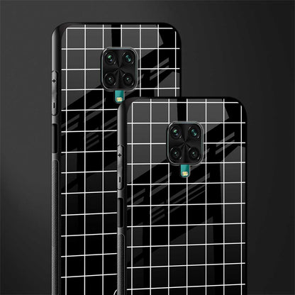 classic grid dark edition glass case for redmi note 9 pro max image-2