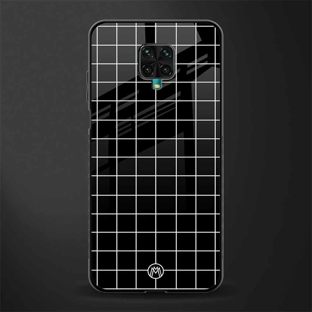 classic grid dark edition glass case for redmi note 9 pro image