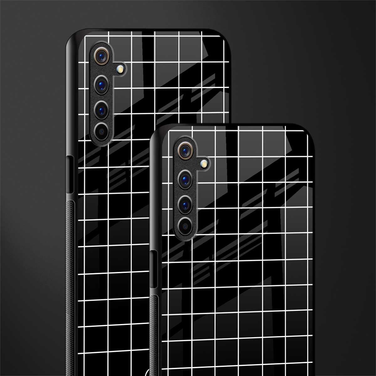 classic grid dark edition glass case for realme 6 image-2