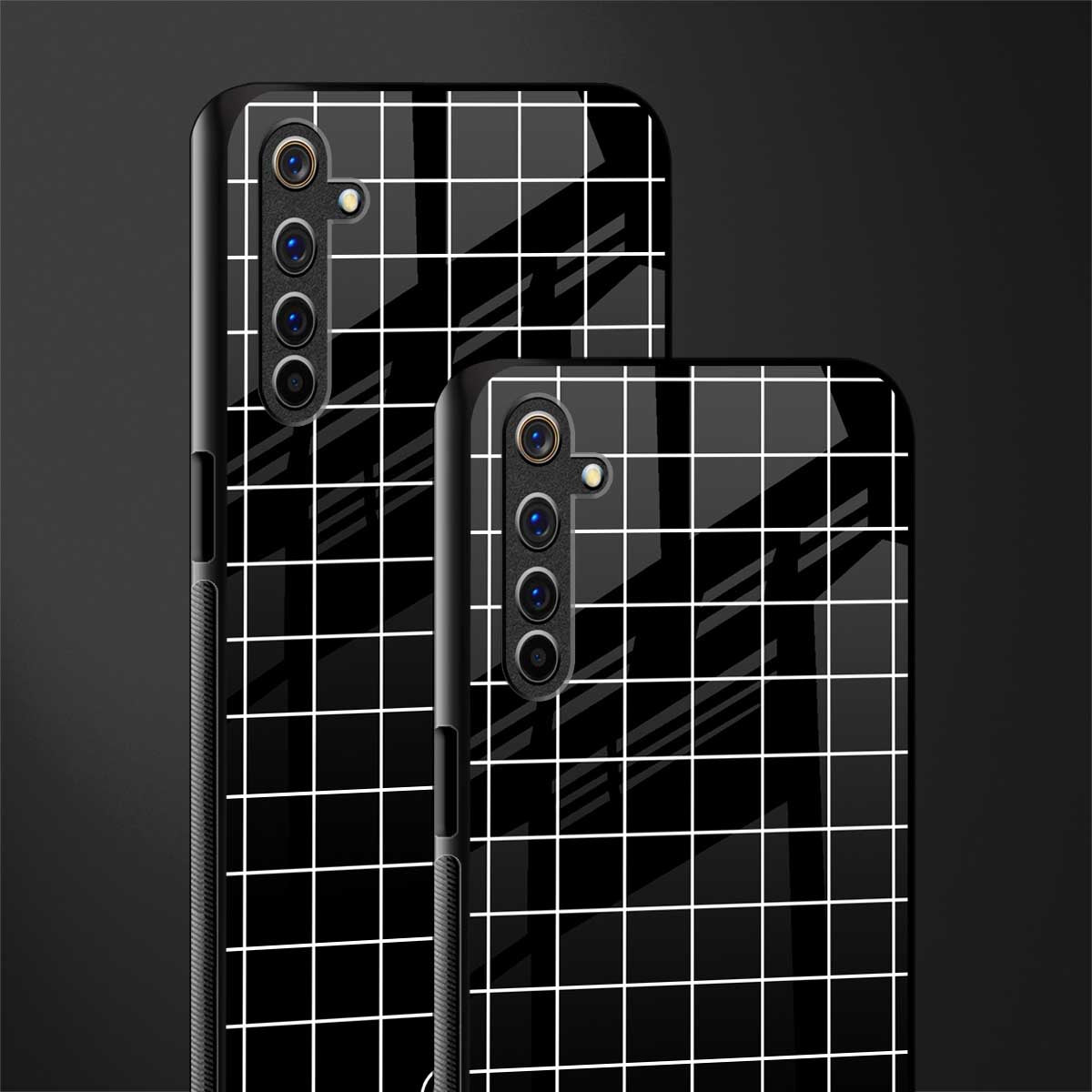 classic grid dark edition glass case for realme 6 pro image-2