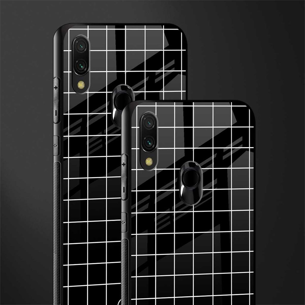 classic grid dark edition glass case for redmi note 7s image-2