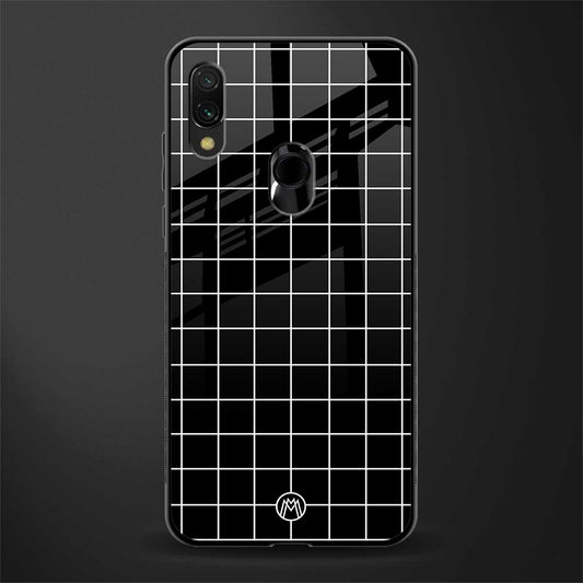 classic grid dark edition glass case for redmi note 7 pro image