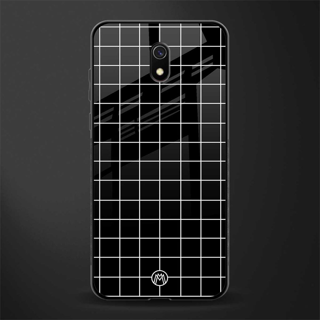 classic grid dark edition glass case for redmi 8a image