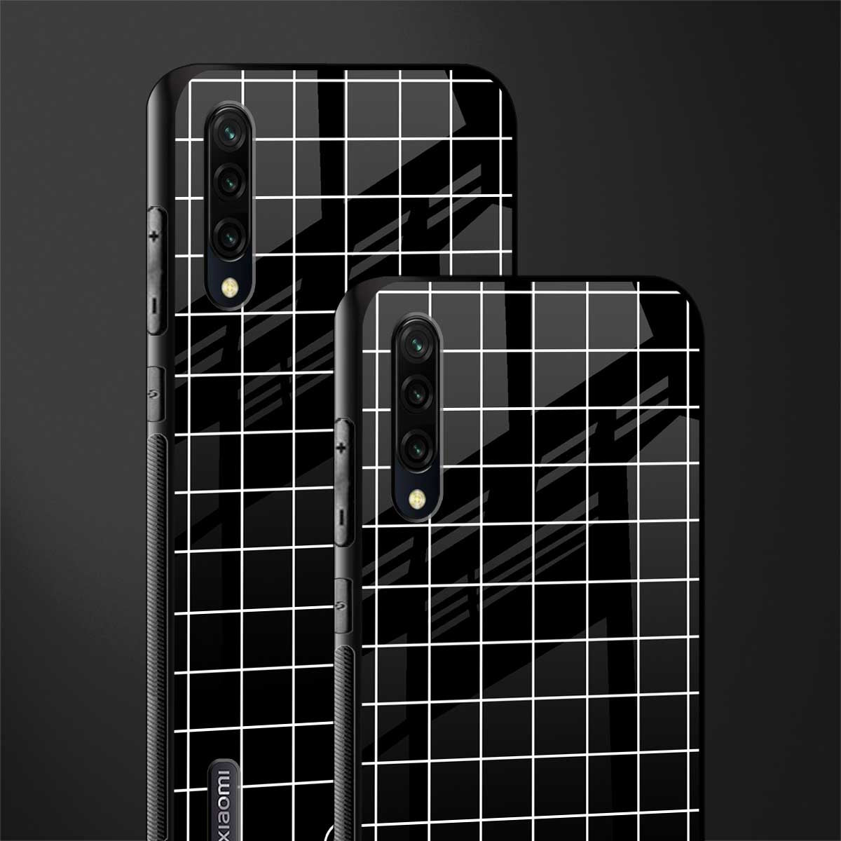 classic grid dark edition glass case for mi a3 redmi a3 image-2