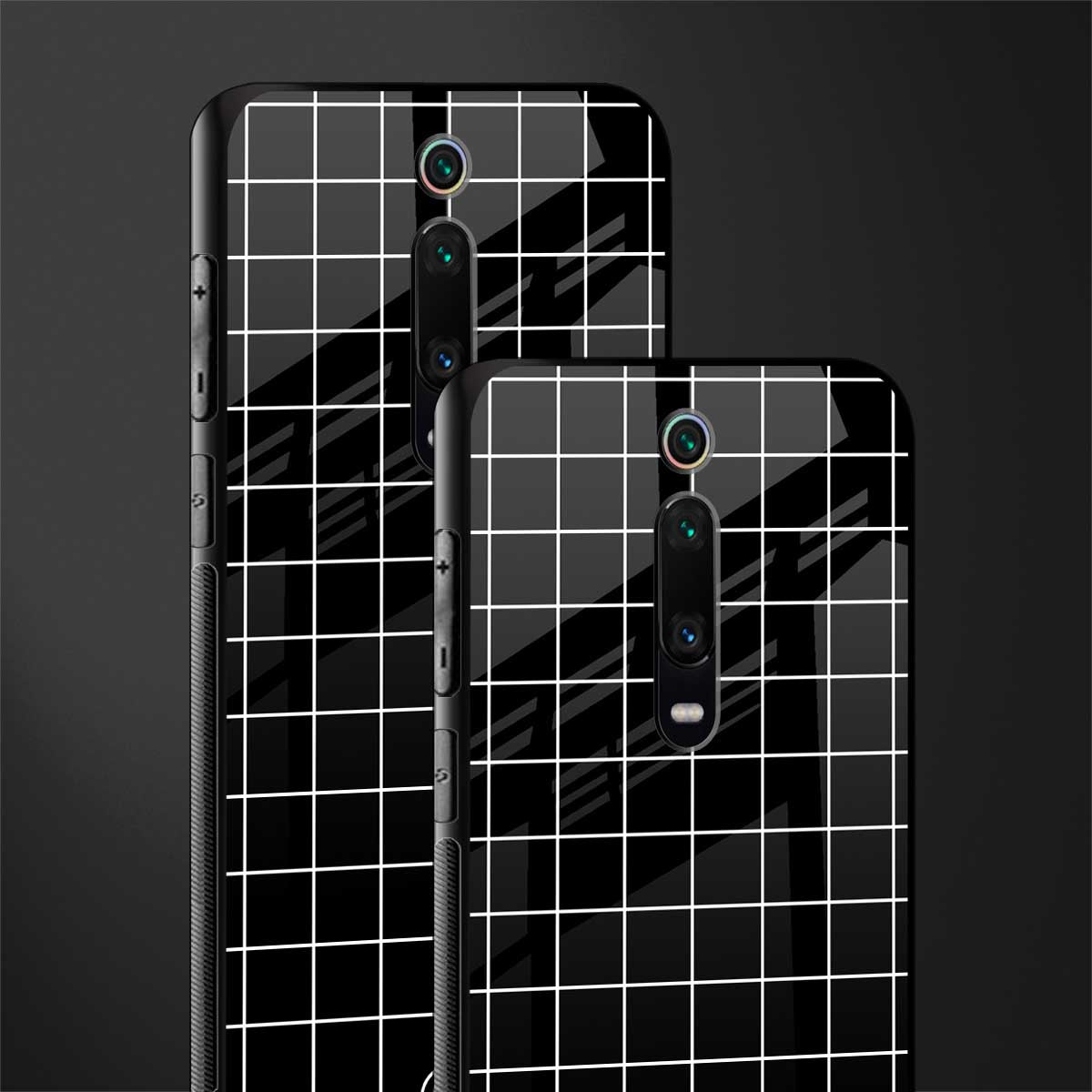 classic grid dark edition glass case for redmi k20 pro image-2