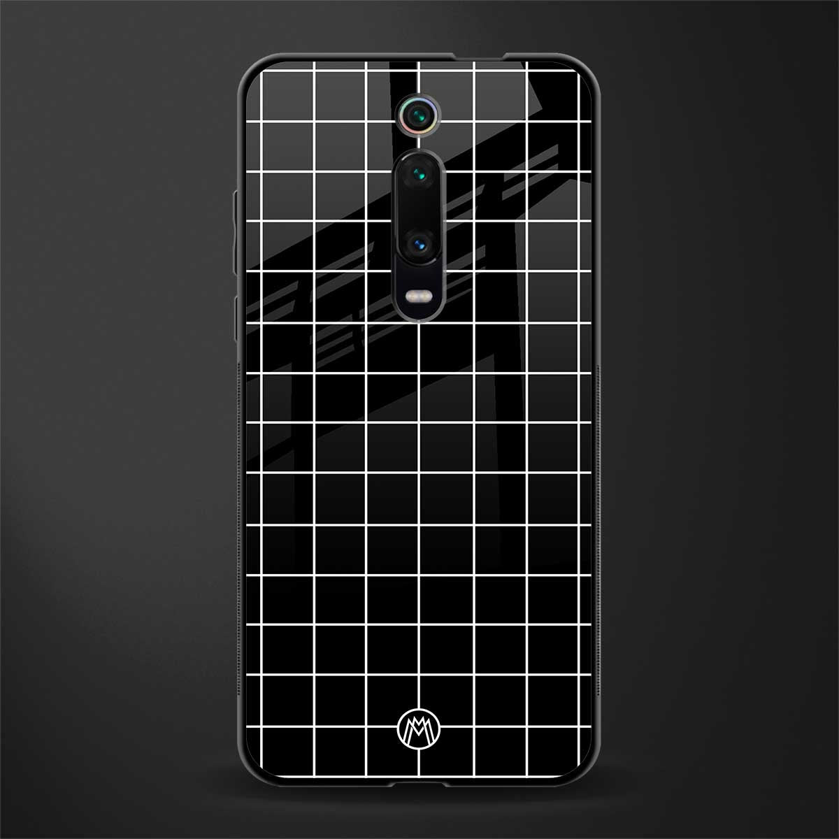 classic grid dark edition glass case for redmi k20 image