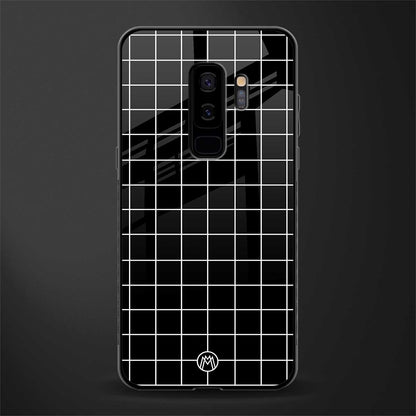 classic grid dark edition glass case for samsung galaxy s9 plus image