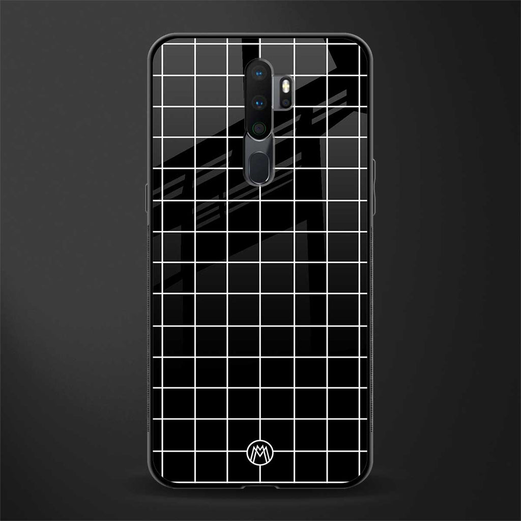 classic grid dark edition glass case for oppo a9 2020 image