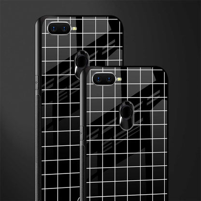 classic grid dark edition glass case for oppo a7 image-2