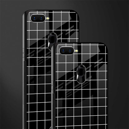 classic grid dark edition glass case for oppo a12 image-2