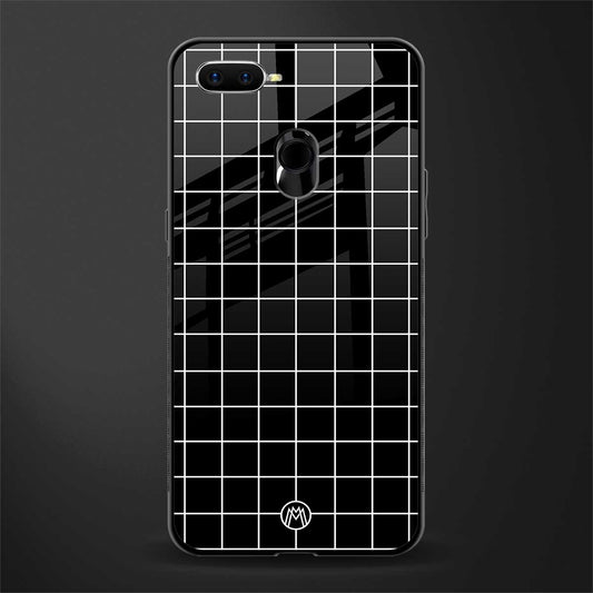 classic grid dark edition glass case for oppo a7 image