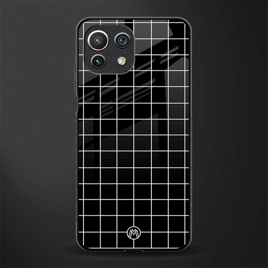 classic grid dark edition glass case for mi 11 lite image