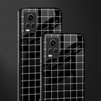 classic grid dark edition back phone cover | glass case for vivo y73
