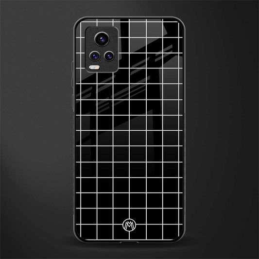 classic grid dark edition back phone cover | glass case for vivo y73