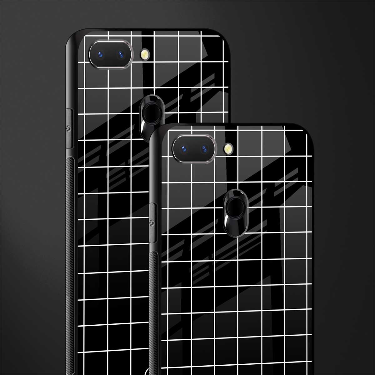 classic grid dark edition glass case for oppo a5 image-2