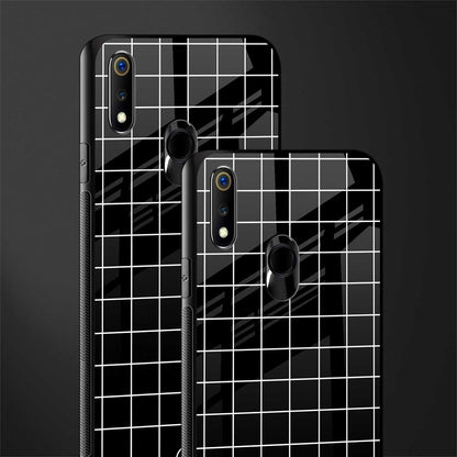 classic grid dark edition glass case for realme 3 pro image-2