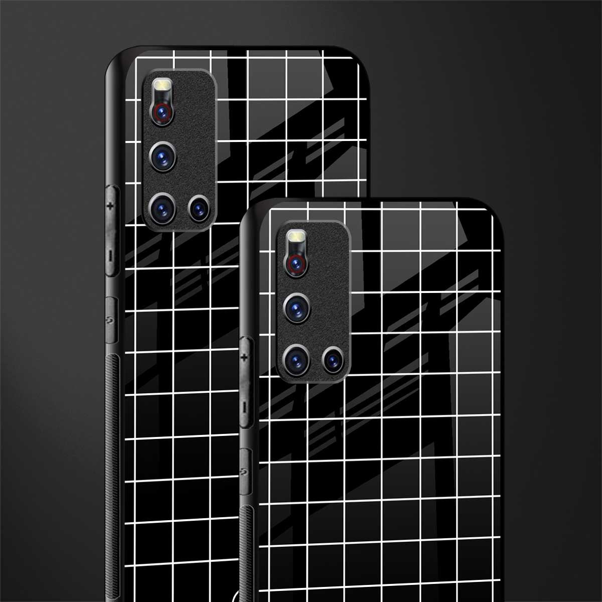 classic grid dark edition glass case for vivo v19 image-2