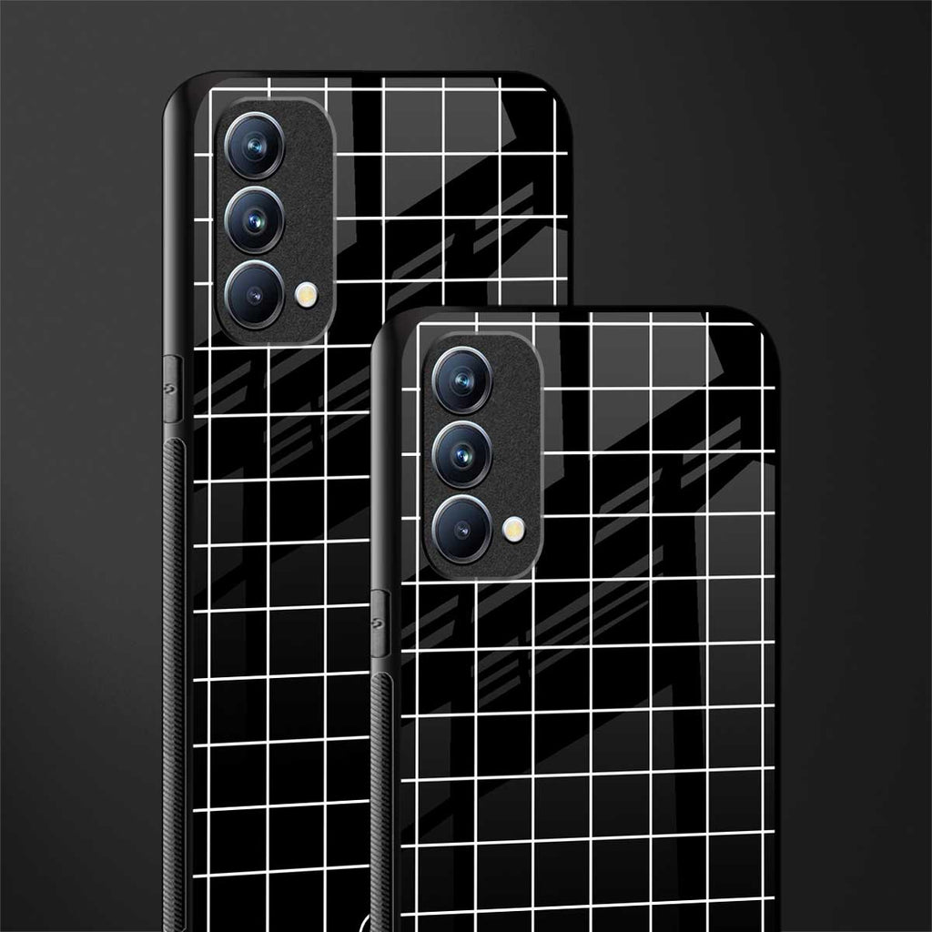 classic grid dark edition glass case for oppo f19 image-2
