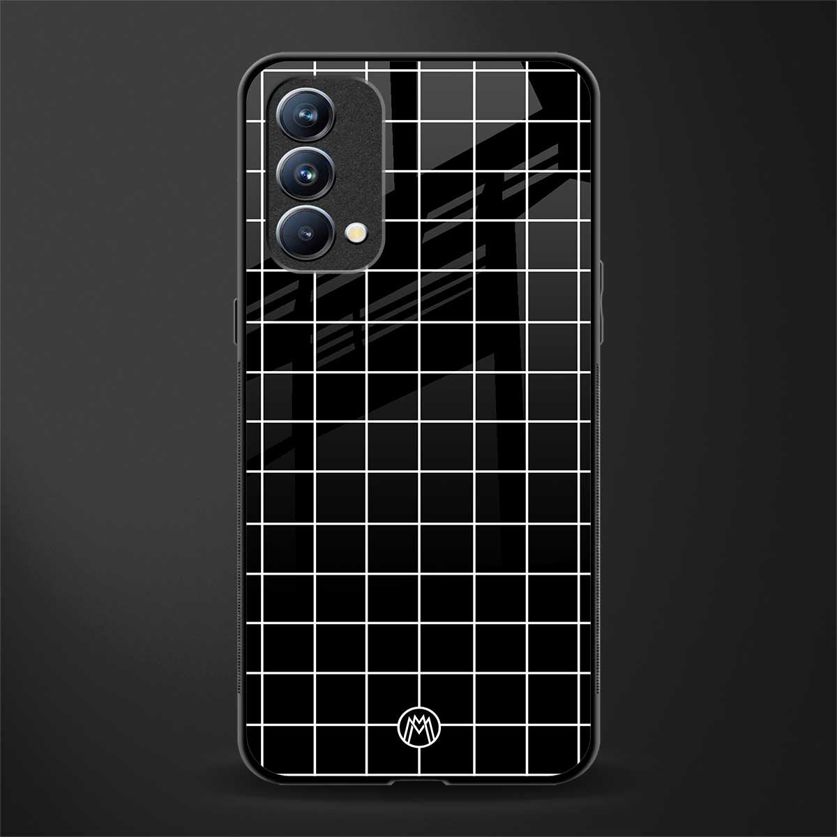 classic grid dark edition glass case for oppo f19 image
