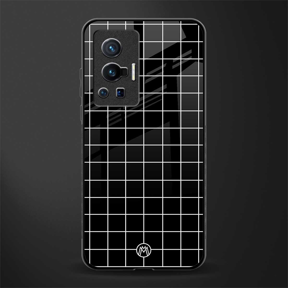 classic grid dark edition glass case for vivo x70 pro image