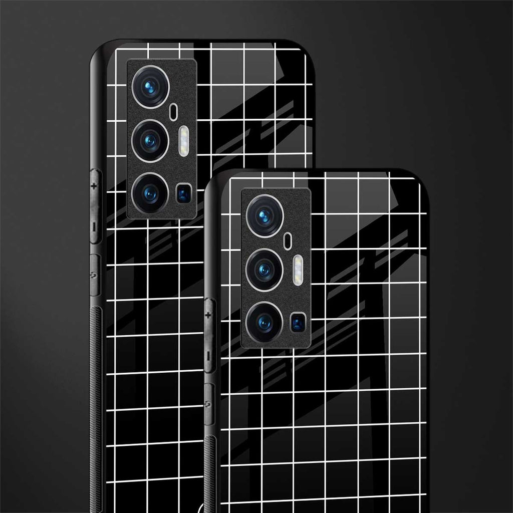 classic grid dark edition glass case for vivo x70 pro plus image-2