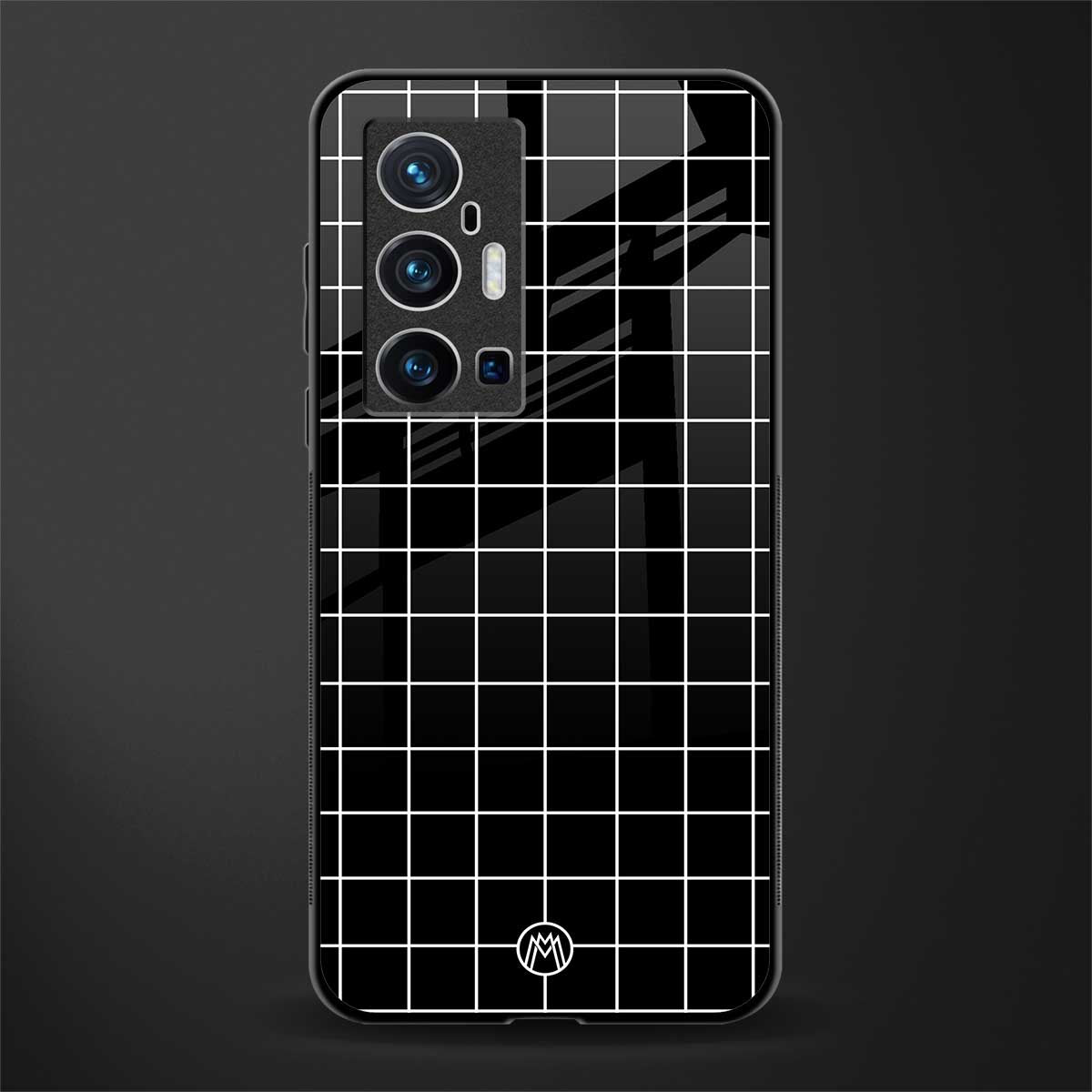 classic grid dark edition glass case for vivo x70 pro plus image