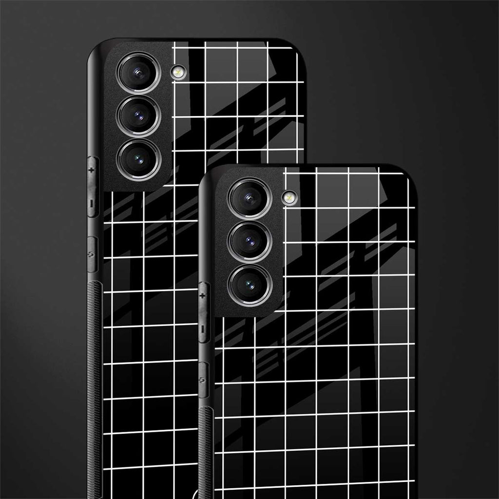 classic grid dark edition glass case for samsung galaxy s22 5g image-2