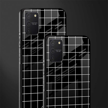 classic grid dark edition glass case for samsung galaxy a91 image-2