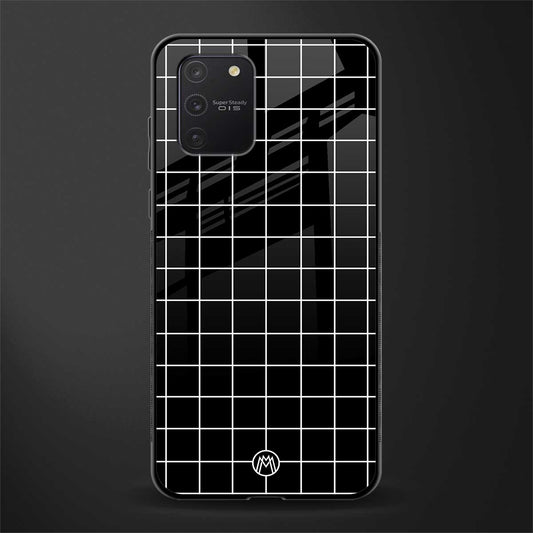 classic grid dark edition glass case for samsung galaxy a91 image