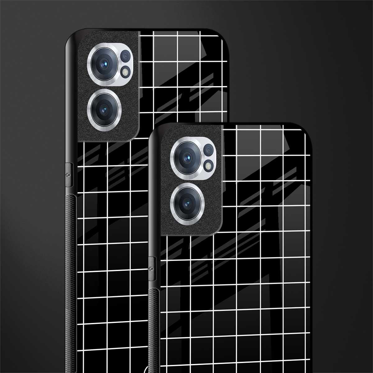 classic grid dark edition glass case for oneplus nord ce 2 5g image-2
