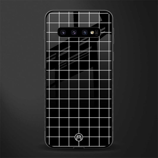 classic grid dark edition glass case for samsung galaxy s10 plus image