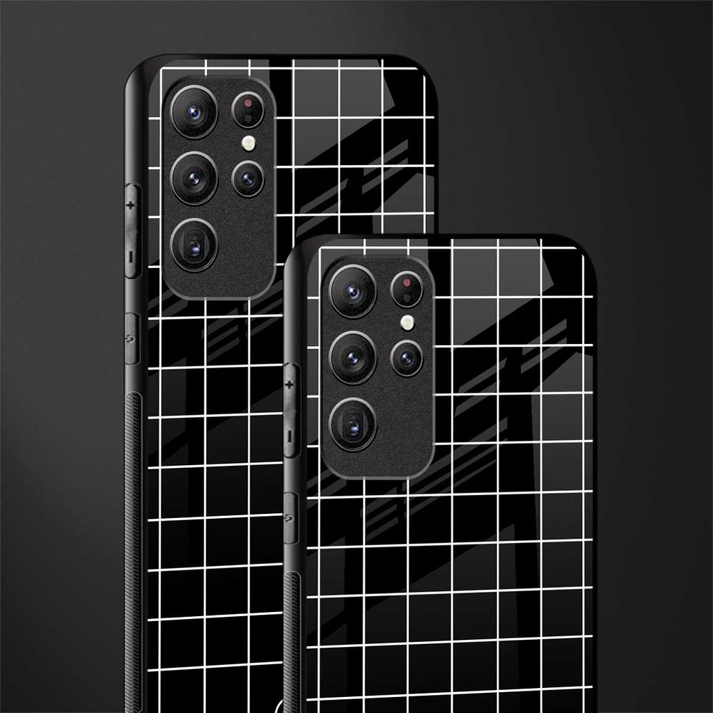 classic grid dark edition glass case for samsung galaxy s22 ultra 5g image-2