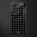 classic grid dark edition glass case for samsung galaxy s22 ultra 5g image