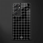 classic grid dark edition glass case for samsung galaxy s22 ultra 5g image