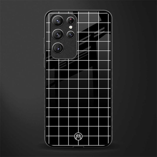 classic grid dark edition glass case for samsung galaxy s22 ultra 5g image