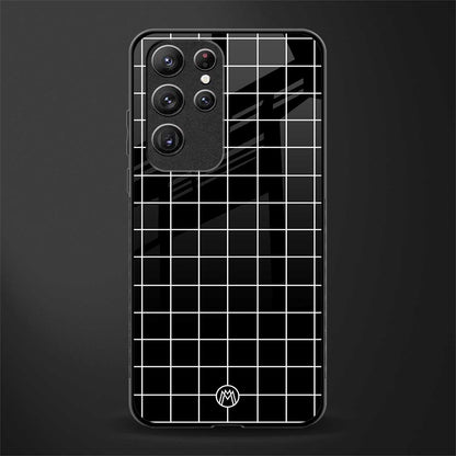 classic grid dark edition glass case for samsung galaxy s21 ultra image