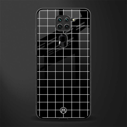 classic grid dark edition glass case for redmi note 9 image