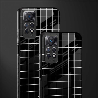 classic grid dark edition glass case for redmi note 11 pro image-2