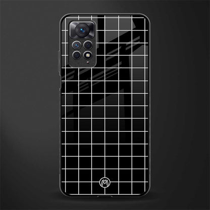 classic grid dark edition glass case for redmi note 11 pro image
